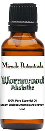 Miracle Botanicals Wormwood (Absinthe) Essential Oil - 100% Pure Artemisia Absinthium - 10ml or 30ml Sizes - Therapeutic Grade - 30ml/1oz.