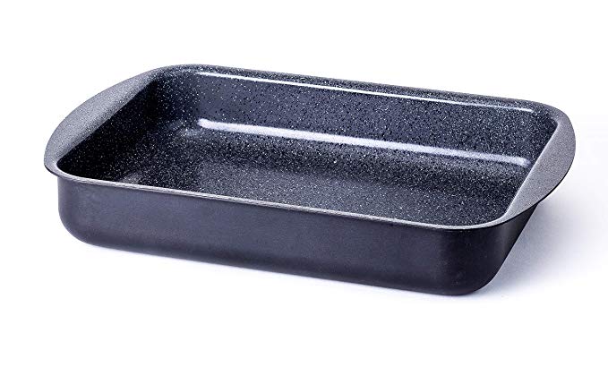 Ceramic Coated Roasting Pan/Lasagna Pan - With Natural Nonstick Coating, Safe For StoveTop and Oven Use / 14 x 10.5 x 2.7 inch