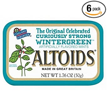 Altoids Curiously Strong Mints - Wintergreen 1.76 oz (Pack of 6)