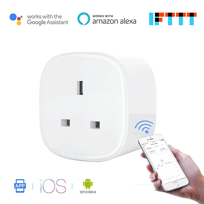 Meross MSS310 Smart Plug WI-FI with Energy Monitor App Remote Control Voice Control Devices Works with Alexa Google Assistant and IFTTT no Hub Needed (1-Pack)