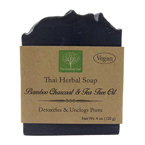 Vegan Handmade Soap - Bamboo Charcoal & Tea Tree Oil for Acne Prone Skin by The Healing Tree