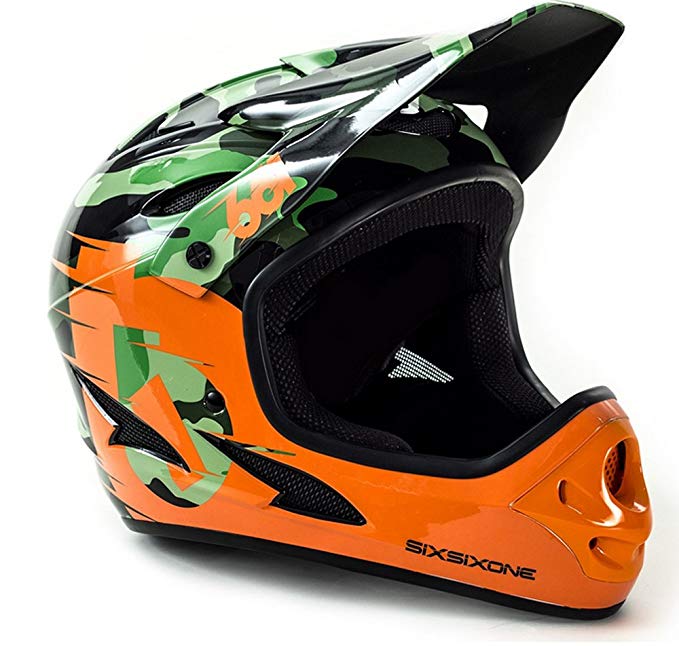 661 SixSixOne Comp Full Face Gravity MTB DH Helmet - (CSPC) - CAMO/ORANGE (CLOSEOUT) _7166-21