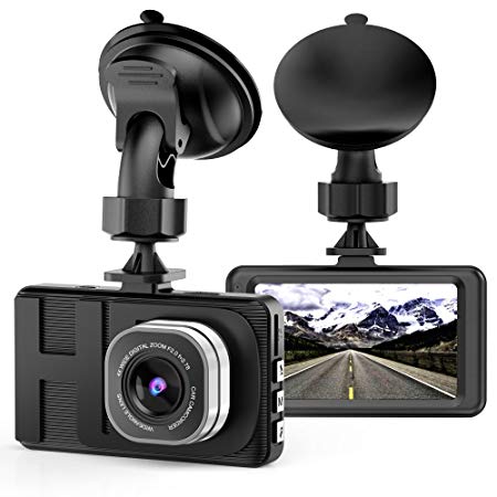 Dash Cam Camera for Cars with Full HD 1080P 170 Degree Super Wide Angle Cameras, 3.0" TFT Display, WDR, Loop Recording, G-Sensor