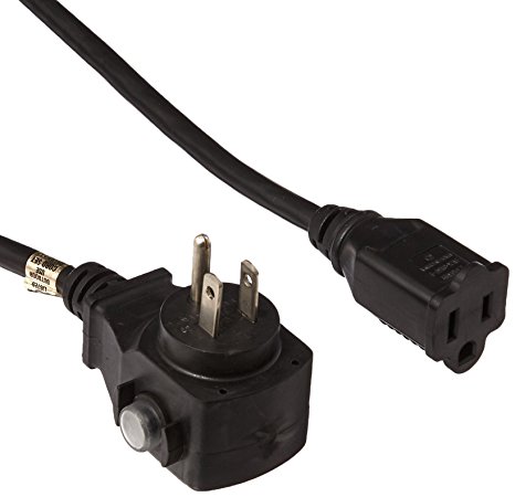 Power All 780010 Commercial Grade 125-volt 15-Feet 16-Gauge Black Cord with Circuit Breaker