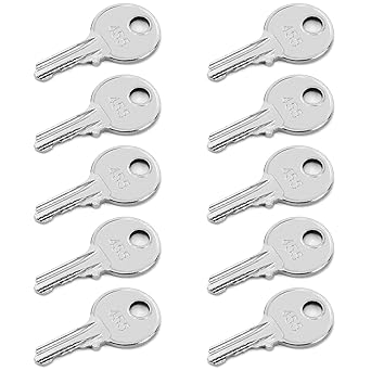 QWORK Ignition Keys, 10 Pack 455 for Boom Lifts Scissor Lift Genie Skyjack Terex, Heavy Equipment Forklift Key