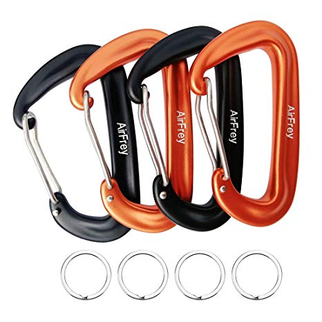 AirFrey Carabiner Clip 12KN Wiregate 7075 Aluminum Alloy Carabiners Heavy Duty Lightweight Biners for Key Hammock Camping Hiking Backpack Keychain