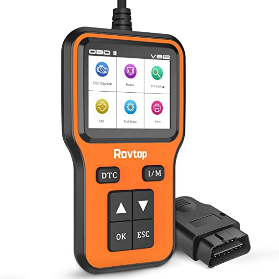 Rovtop OBD2 Scanner Code Reader Diagnostic Car Scan Tool for Checking Engine Light, Fuel Ratio Live Data Graph, Data Printing, Storage and Upgrading