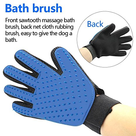 Pet Grooming Glove - Pet Hair Remover Glove - Efficient Massage Tool - Perfect for Dogs & Cats with Long & Short Fur - FREEGIM