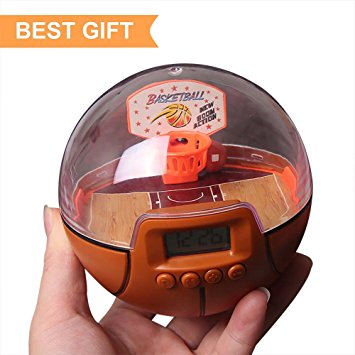 Lymor Mini Basketball Decompression Handheld Shooting Games with Alarm Clock for Kids and Adults Best Holiday Gift