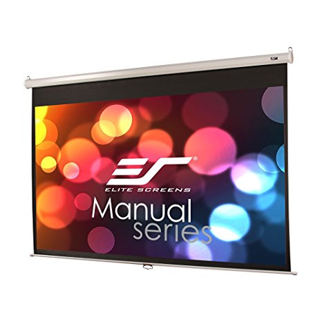 Elite Screens Manual, 120-inch 16:9, Pull Down Projection Manual Projector Screen with 24-inch Drop, M120XWH2-E24
