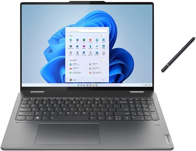 Lenovo Yoga 7i 16" WUXGA 2 in 1 Touch Laptop | Intel Core i5-1335U | Intel Iris Xe Graphics | 16GB RAM DDR5 | 512GB SSD | Backlit | Fingerprint | Windows 11 Home | Bundle with Stylus Pen