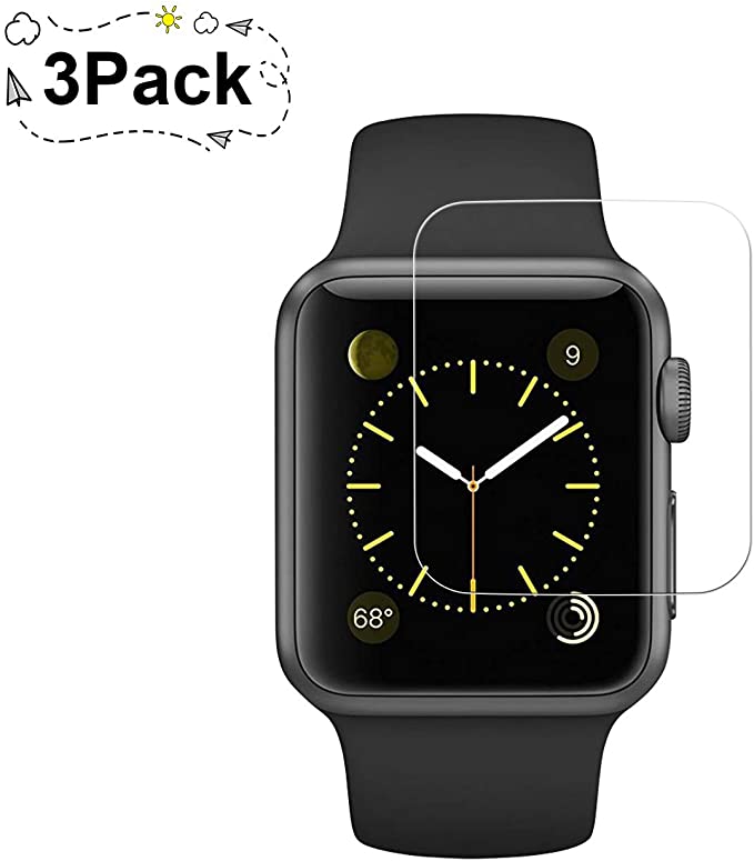 3 Pack Apple 38mm Watch Screen Protector (38mm Series 3/2/1 Compatible) BBInfinite Full Coverage Anti-Scratch/Anti-Fingerprint/High Definition Screen Protector Compatible Apple Watch 38 mm