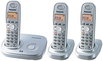 Panasonic Dect 6.0 Expandable Digital Cordless Phone - 3 Handset System (KX-TG6313S),Silver