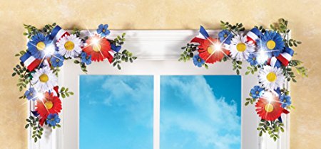 Lighted Americana Floral Corners