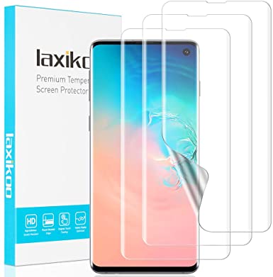 laxikoo Screen Protector for Samsung Galaxy S10, [3 Pieces] Screen Protector for Samsung S10 [Not Tempered Glass] [Maximum Coverage] [Bubble Free] Soft TPU Screen Protector for Samsung Galaxy S10