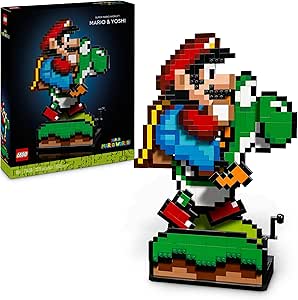 LEGO Super Mario World Mario et Yoshi - Set Collector Nintendo - Loisir Créatif pour Adultes Passionnés de Jeux Vidéo - Cadeau Homme et Femme Original pour Fans Nintendo 71438