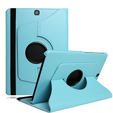 Tab A 10.1 Case Cover,TechCode 360 Degrees Rotating Magnetic PU Leather Smart Case Cover for Samsung Galaxy Tab A 10.1 inch Tablet SM-T580,SM-T585(Sky Blue,Tab A 10.1)