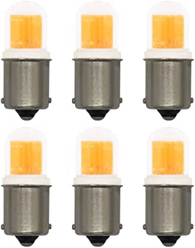 GRV BA15S 1156 1141 1003 LED Bulb 2.8W COB 1511 SMD With Glass Cover AC/DC 12V-14V 25W Halogen Bulbs Replacement Bulbs Warm White Pack of 6