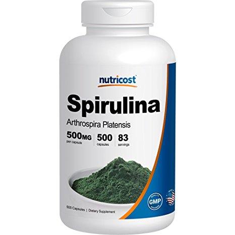 Nutricost Spirulina 500mg, 500 Capsules