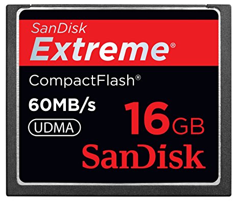 Sandisk 16GB Extreme CF memory card - UDMA 60MB/s 400x (SDCFX-016G, Bulk Package)