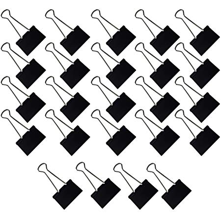 Clipco Binder Clips Extra Large 2-Inch Black (24-Pack)