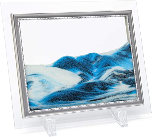 (18cm x 23cm , Blue) - Coitak Sandscape, Dynamic Sand Picture, Moving Desktop Art, Sand in Motion, Medium Size 18cm x 23cm (blue)