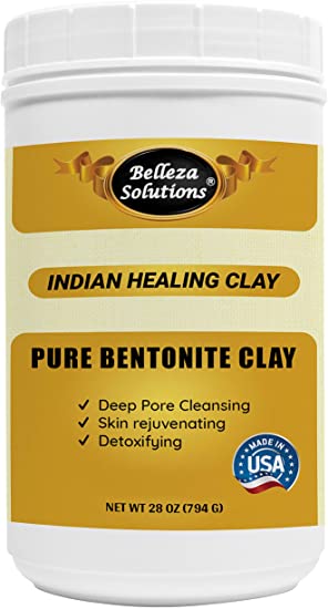 Belleza Solutions Bentonite Clay (Product of USA) for Detoxifying and Rejuvenating Skin and Hair 28 OZ (794 Gram)