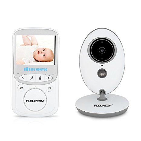 FLOUREON Digital Audio Video Baby Monitor Wireless Security Camera with 2.4 inch LCD Screen Monitor 2 Way Talk Radio Night Vision for View Baby Safety (2.4" Screen)