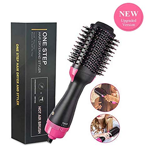 VASLON Professional Ionic One Step Hair Dryer 4-in-1 Hot Air Brush Hair Curler Hair Straightener Curling Ionic Hair Brush Blow Dryer Ionic Salon Hair Tool for All Hairstyle