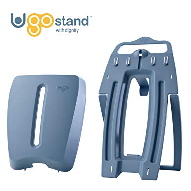 Ugo Stand with Dignity – Thoughtful Freestanding Catheter Drainage Night Bag Stand with Discreet Cover, Also Securely Hooks onto Chair Arms, Wheelchairs, and Beds