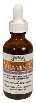 Advanced Clinicals Vitamin C Anti-aging Serum for Dark Spots, Uneven Skin Tone, Crows Feet and Expression Lines. 1.75 Fl Oz.