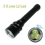Goldengulf 4000LM Scuba Diver Diving Cree XM-L L2 LED Flashlight 100M Underwater Waterproof Lamp Magnetic Control Switch Torch With AC ChargerRechargeable 18650 batteryLanyard Plastic Gift Box Package