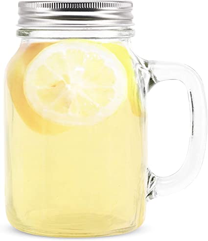 Glass Mason Jar with Handle | Great for Drinking Beverages | Food Storage | BPA-Free | 20oz Capacity