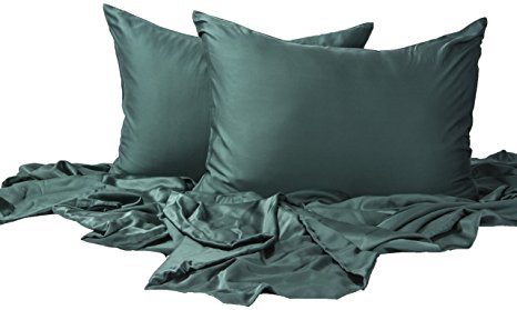 Emolli Bamboo Duvet Cover Set, Super Luxious Silky Soft Rayon from Bamboo with Hypoallergenic and Wrinkle Resistant, Teal, Queen