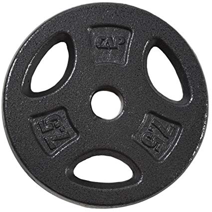 CAP Barbell Standard Grip Plate, Black