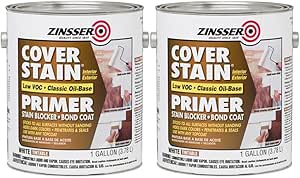 2 Pack of 1 gal Zinsser 271448 White Zinsser, Cover-Stain Oil-Based Stain Blocker (SCAQMD)