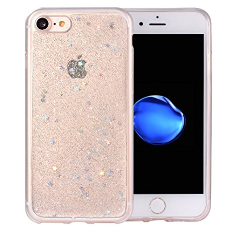 iPhone 7 Case, iPhone 7 Slim Case,BAISRKE Luxury Bling Glitter Sparkle Clear Transparent Soft TPU Bumper Back Cover Case for iPhone 7 4.7 inch - Clear