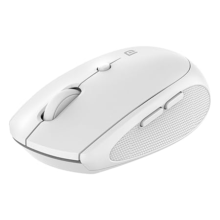 Portronics Toad 30 Wireless Mouse with 2.4 GHz Connectivity, USB Receiver, 6 Buttons, Adjustable DPI, Silicon Grip & Ergonomic Design for PC, Laptop, Mac (White)