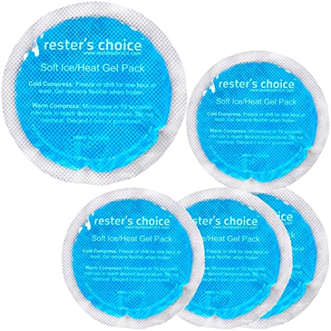 Gel Cold & Hot Packs (5 Ice Packs) 3x5 in. Reusable Warm or Ice Packs for Injuries – Hot & Cold Compress for Swelling, Bruises, Surgery