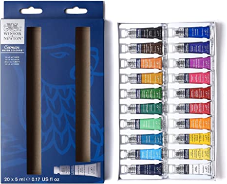 Winsor & Newton Cotman Watercolor Paint Set, 12 Count (Pack of 1), 20 Colors