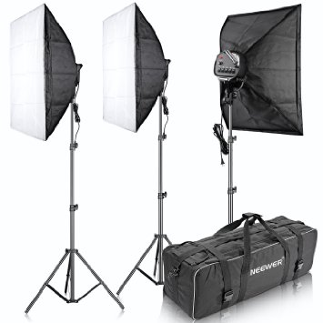 Neewer® 3000W 5500K 20"x28"/50x70cm Five Socket Softbox Compact Fluorescent Photo Video Studio Lighting Kit with Carrying Case for Portraiture,Art and Product Photography