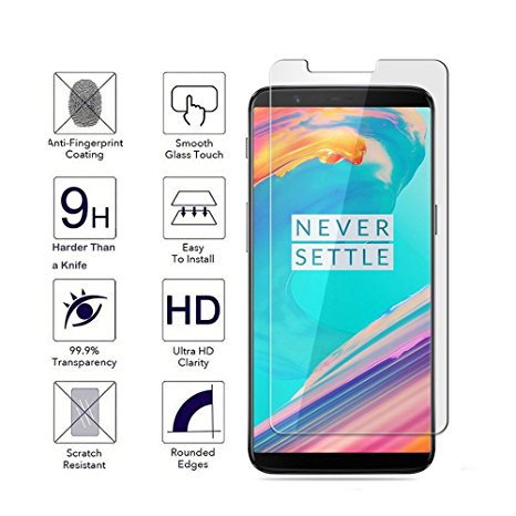 Chevron OnePlus 5T Premium Tempered Glass By Chevron [Slightly Smaller Due To Curve Edges]