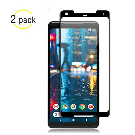 NiceFuse Google Pixel 2 XL Screen Protector Glass, Google Pixel 2 XL Tempered Glass Screen Protector 3D Curved with Dot Matrix for Google Pixel 2 XL 0.3mm (2-Pack) [Updated Adhesive Version]