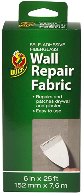 Duck Brand 282084 Self-Adhesive Drywall Repair Fabric, 6-Inch by 25 Feet, Single Roll (One Size)