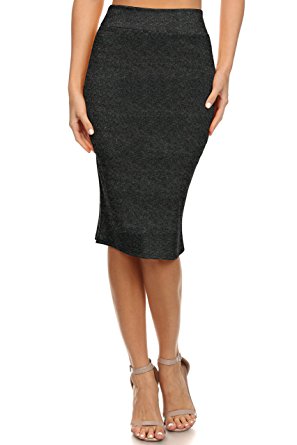 Women's Below the Knee Pencil Skirt for Office Wear - Made in USA