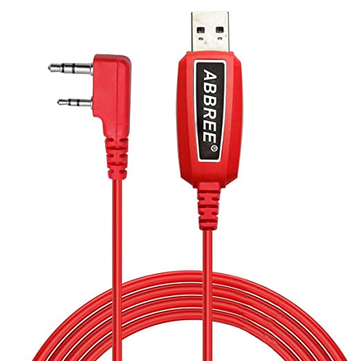 ABBREE&Baofeng USB Programming Cable PL2303 Support Chirp for ham Portable Two Way Radios GMRS Radios: UV-5R,BF-F8HP, BF-888S,UV82HP,GT-3,UV-9S,BF-R3 GM-30 GM-N1 (Red)