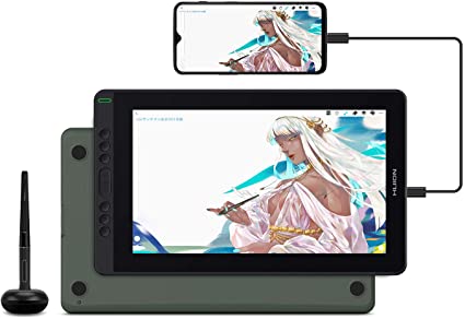 HUION Graphic Tablet with Screen Kamvas 13, 2020 NEW Graphic Drawing Monitor with 13.3 Inch Full-laminated Screen, New Pen PW517,Full-featured Type-C Cable Support Android Device(Without Stand)