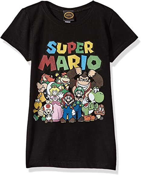 Nintendo Girls' Super Mario Group Shot Graphic T-shirt