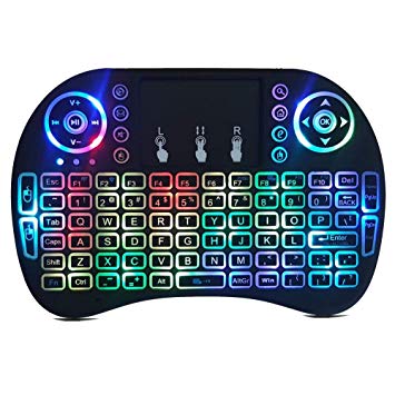 Mini Wireless Keyboard with Backlit - 2.4GHz QWERTY Keyboards & Touchpad Mouse Combo Handheld for Portable Multi-media KODI XBMC Android TV BOX PC PAD XBOX (With Backlit (Upgraded Version))