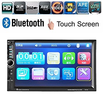 7" Double 2DIN Car MP5 MP3 Player Bluetooth USB Touch Screen Stereo Radio HD  Camera